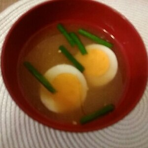 ヘルシー男の手料理❤卵入りニンニクの芽の味噌汁♪